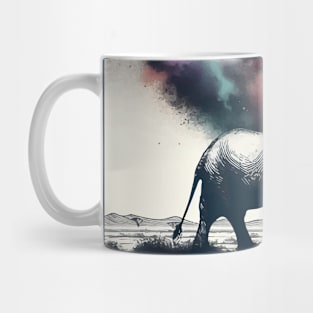 Monochromatic Elephant With Colorful Splash Mug